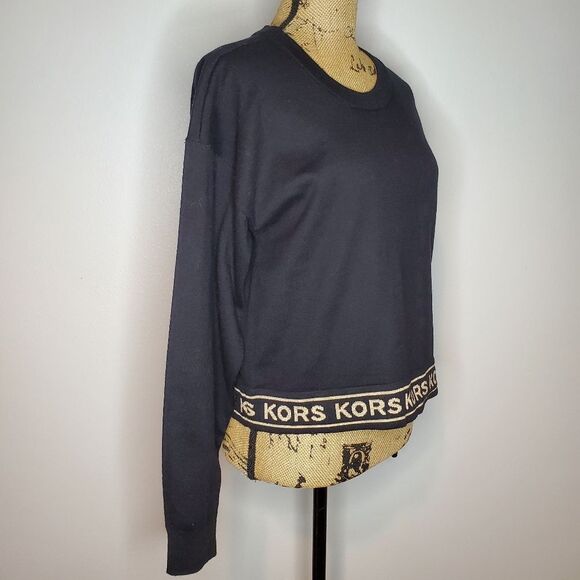 NWT Michael Kors Crew Neck Cropped Sweater Size M - Picture 4 of 11